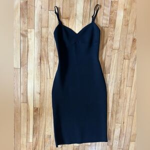 Babaton Black Midi Slip Dress